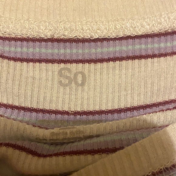 Striped Purple and Beige Women's Top - Picture 2 of 2